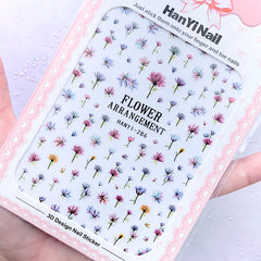 Watercolor Floral Nail Art Stickers | Flower Embellishments | Filling Materials for Resin Crafts | Nail Designs