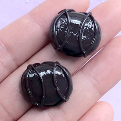 Chocolate Decoden Cabochons | Faux Food Jewellery Supplies | Kawaii Resin Flatback | Sweets Deco (2 pcs / Dark Brown / 17mm x 20mm)