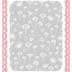 White Flower Nail Art Stickers | Floral Resin Inclusions | Nail Decoration