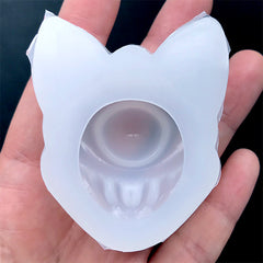 Demon Eye with Cat Ears Silicone Mold | Animal Devil Mold | Gothic Evil Jewelry DIY | Resin Art Supplies (42mm x 51mm)