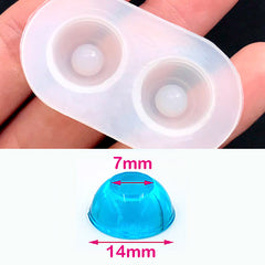 14mm Doll Eye Mold | Small Doll Pupil Mould | Doll Eyes DIY | Clear Soft Mold for Resin Art (14mm Diameter & 7mm Inner)