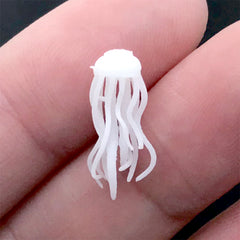 3D Sea Jelly Resin Inclusion | Marine Life Resin Jewelry Supplies | Miniature Jellyfish Embellishments (2 pcs / 6mm x 16mm)