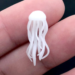 3D Jellyfish Resin Inclusion | Marine Life Resin Jewellery Supplies | Miniature Sea Jelly Embellishments (2 pcs / 8mm x 20mm)