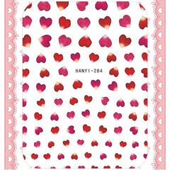 Mini Rose Petal Stickers in Heart Shape | Floral Embellishments for Resin Art | Flower Nail Design
