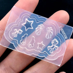 Mini Magical Girl Embellishment Silicone Mold Assortment (8 Cavity) | Small Angel Wings Star Unicorn Mold | UV Resin Art Supplies