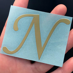 Metallic Gold Uppercase Letter Sticker | Capital Letter Sticker for Resin Art | Initial Coaster DIY | Alphabet A-Z Stickers | Resin Inclusions (48mm)