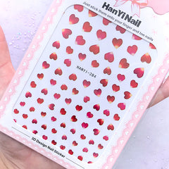 Mini Rose Petal Stickers in Heart Shape | Floral Embellishments for Resin Art | Flower Nail Design