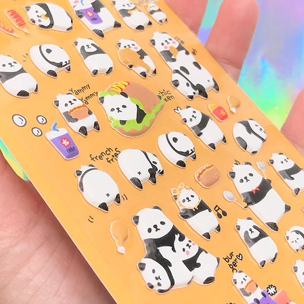 Puffy Panda Stickers | Cute Animal Stickers | Embellishments for Scrap ...