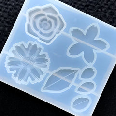 Flower and Leaf Silicone Mold Assortment (7 Cavity) | Sakura Daisy Soft Mould | Floral Clear Mold for UV Resin | Epoxy Resin Crafts