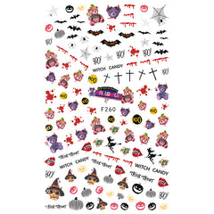 Creepy Cute Halloween Sticker for Nail Decoration | Kawaii Goth Embellishments for Resin Craft | Nail Art Supplies