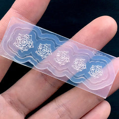 Tiny Rose Silicone Mold Assortment (5 Cavity) | Small Flower Mold | Clear Floral Mould | UV Resin Craft Supplies | Resin Inclusion DIY
