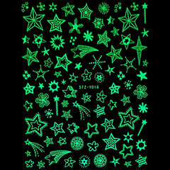 Glow in the Dark Star Stickers | Kawaii Nail Art Sticker | Resin Inclusion | Planner Deco Stickers