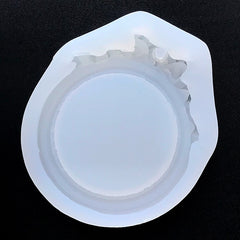 Kawaii Ribbon Frame Silicone Mold | Girly Round Frame Mould | Clear Soft Mold for UV Resin Art (75mm x 85mm)