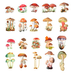 Fairytale Mushroom Stickers | Nature Embellishments for Herbarium | Resin Craft Supplies | Home Decoration (40 pcs)
