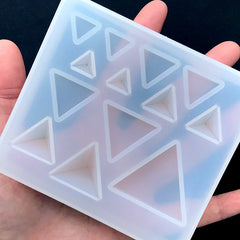 Triangle and Triangular Pyramid Silicone Mold (13 Cavity) | Tetrahedron Mold | Geometry Mold | Geometric Jewelry DIY