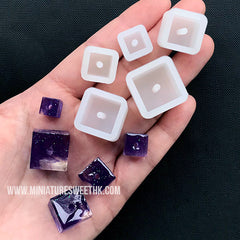 Cube Bead Silicone Mold (Set of 5) | 8mm 10mm 12mm 14mm 16mm Square Bead Mold | Chunky Beads DIY | Resin Jewelry Supplies