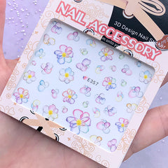 Watercolor Flower Sticker | Resin Inclusions | Flower Embellishments for Nail Decoration | Resin Art Supplies