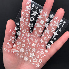 Glow in the Dark Star Stickers | Kawaii Nail Art Sticker | Resin Inclusion | Planner Deco Stickers
