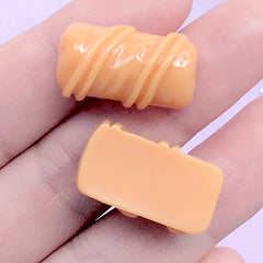 Caramel Chocolate Resin Cabochons | Kawaii Sweet Deco | Fake Candy Embellishments | Decoden Phone Case (2 pcs / Brown / 13mm x 21mm)