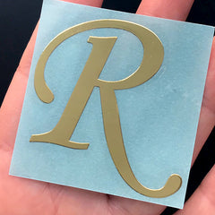 Metallic Gold Uppercase Letter Sticker | Capital Letter Sticker for Resin Art | Initial Coaster DIY | Alphabet A-Z Stickers | Resin Inclusions (48mm)