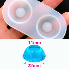 22mm Large Doll Eye Silicone Mold | BJD Doll Craft Supplies | Clear Soft Mold for Resin Art (22mm Diameter & 11mm Inner)