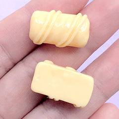 Milk Chocolate Cabochons | Sweet Deco | Fake Food Embellishments | Kawaii Decoden Supplies (2 pcs / Cream / 13mm x 21mm)