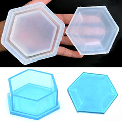 Hexagon Trinket Box Silicone Mold | Resin Container Making | Epoxy Resin Mould | Kawaii Craft Supplies (85mm x 75mm)