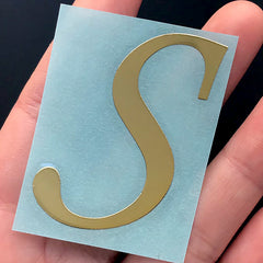 Metallic Gold Uppercase Letter Sticker | Capital Letter Sticker for Resin Art | Initial Coaster DIY | Alphabet A-Z Stickers | Resin Inclusions (48mm)