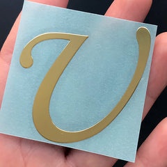 Metallic Gold Uppercase Letter Sticker | Capital Letter Sticker for Resin Art | Initial Coaster DIY | Alphabet A-Z Stickers | Resin Inclusions (48mm)