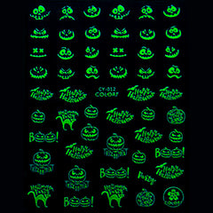 Glow in the Dark Pumpkin Face Stickers | Halloween Sticker | Planner Deco Sticker | Resin Inclusions | Nail Decorations
