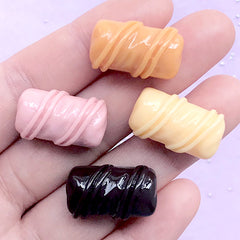 Assorted Milk Chocolate Cabochons | Fake Sweets Deco | Decoden Supplies | Kawaii Embellishments (4 pcs / Mix / 13mm x 21mm)