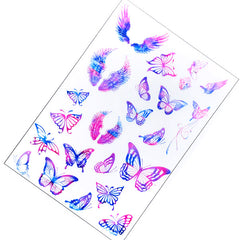 Galaxy Gradient Butterfly and Angel Wing Clear Film Sheet | UV Resin Inclusions | Magical Embellishments for Resin Art
