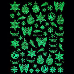 Christmas Ornament and Snowflake Stickers | Glow in the Dark Sticker | Resin Filler | Nail Decoration