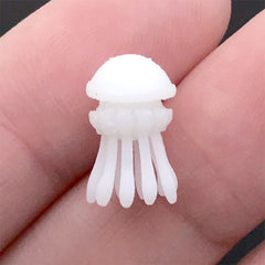 Marine Life Resin Inclusion | 3D Jellyfish Figurine | Mini Sea Jelly Embellishment for Resin Jewelry DIY (2 pcs / 8mm x 13mm)