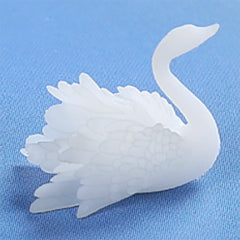 Dollhouse Bird Embellishment for Resin Crafts | Miniature Animal | 3D Swan Resin Inclusion | Resin Jewellery DIY (2 pcs / 11mm x 10mm)