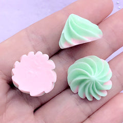 Frosting Cabochons | Whip Cream Embellishments | Fake Food Decoden | Phone Case Decoration (3 pcs / Green / 20mm x 13mm)