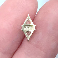 Rhombic Rhinestone Nail Charm | Luxury Nail Art | Sparkle Resin Inclusion (1 piece / Gold / 6mm x 11mm)