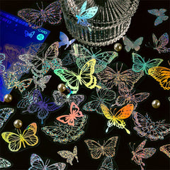 Holographic Butterfly Dance Stickers | Magical Insect Sticker | Resin Inclusions | Planner Deco Stickers (45 pcs)