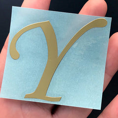 Metallic Gold Uppercase Letter Sticker | Capital Letter Sticker for Resin Art | Initial Coaster DIY | Alphabet A-Z Stickers | Resin Inclusions (48mm)