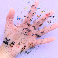 Novelty Animal Clear Film Sheet for Resin Art | Bird Whale Cat Embellishments | Filling Materials for Resin Craft