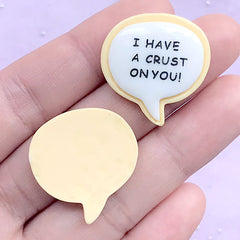 I Have A Crust On You Sugar Cookie Cabochons | Miniature Food Embellishments | Kawaii Sweets Decoden (2 pcs / 25mm x 26mm)