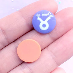 Horoscope Cabochons (Set of 12) | Constellation Zodiacal Sign Embellishments | Astrological Decoden (Mix / 14mm)