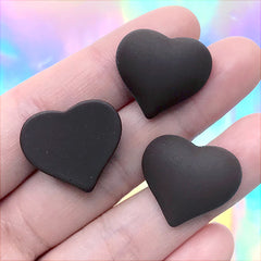 Faux Heart Chocolate Cabochons | Fake Candy Embellishments | Valentine's Day Decoration | Resin Decoden Piece (3 pcs / 21mm x 19mm)
