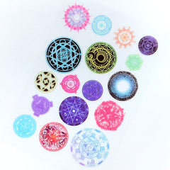 Colorful Magic Circle Clear Film Sheet | Mahou Kei Embellishments for UV Resin | Magical Girl Resin Art Supplies
