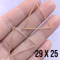 CLEARANCE Triangle Deco Frame for UV Resin Filling | Hollow Geometry Open Frame | Resin Jewellery Findings (2 pcs / Gold / 29mm x 25mm)