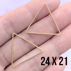 Triangle Open Frame for UV Resin Filling | Hollow Geometric Deco Frame | Geometry Jewelry Findings (2 pcs / Gold / 24mm x 21mm)