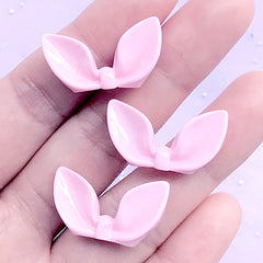 3D Bunny Bow Cabochons | Hairbow Center | Dust Plug Decoration | Kawaii Jewelry DIY | Decoden Pieces (3 pcs / Light Pink / 26mm x 15mm)