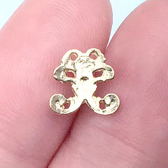 Baroque Scroll Nail Charm with Pearl | Mini Metal Embellishment for Nail Designs | Resin Inclusion (3 pcs / Gold / 9mm x 9mm)