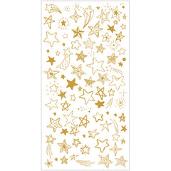 Gold Foiled Star Stickers| Shooting Star North Star Sticker | Resin Inclusions | Planner Deco Stickers