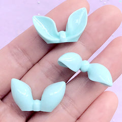 3D Bow Resin Cabochons | Dust Plug DIY | Phone Case Deco | Cute Jewelry Supplies | Kawaii Decoden (3 pcs / Light Blue / 26mm x 15mm)